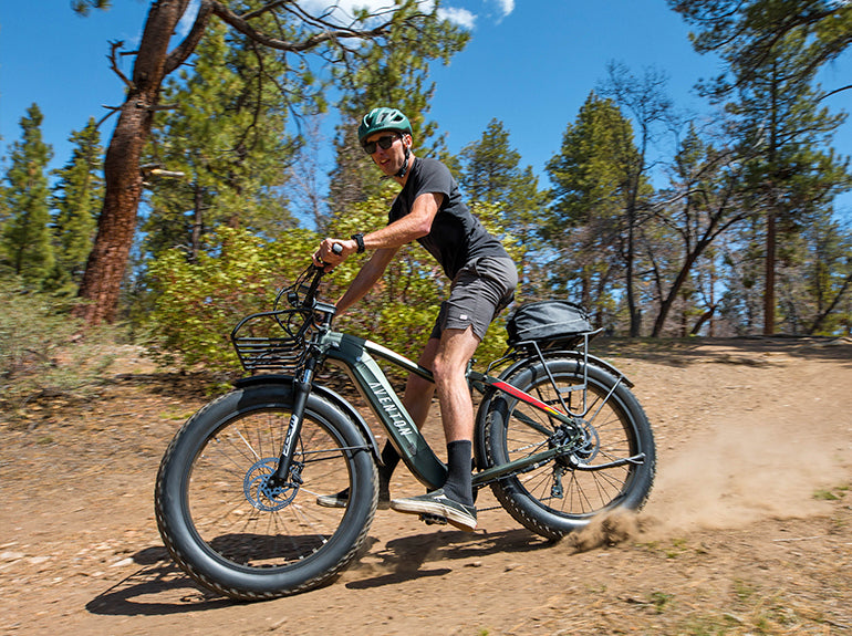 man riding an Aventure fat tire ebike
