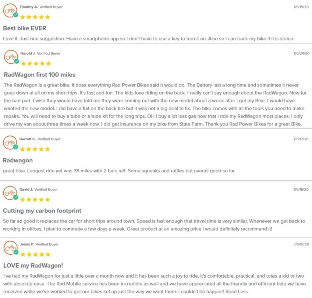Rad Power RadWagon positive reviews