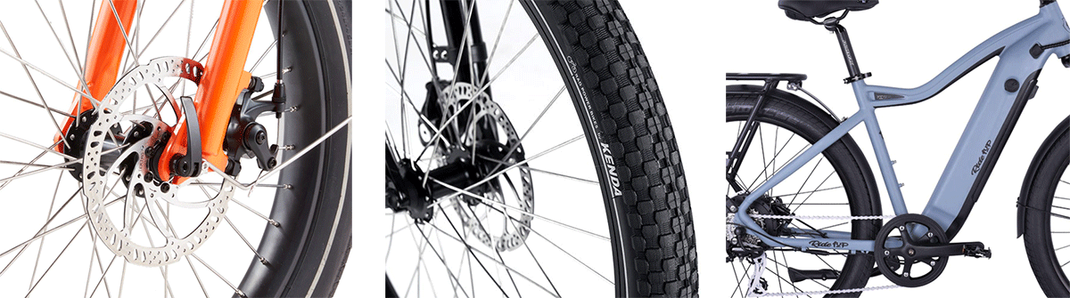 disc brakes, wider tires and strong frame
